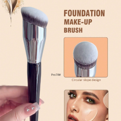 Large Foundation Brush With Circular Oblique Head