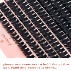 80D Faux Mink Eyelashes 320 Cluster 0.07mm D Curled 9